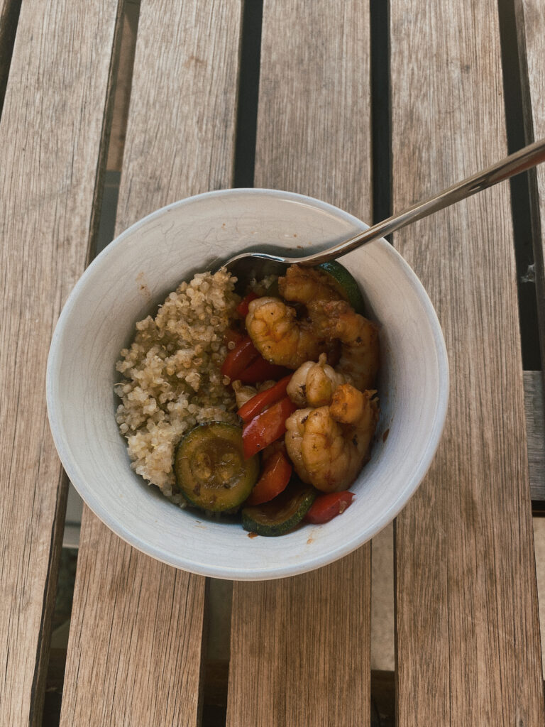 fusion stir fry in bowl