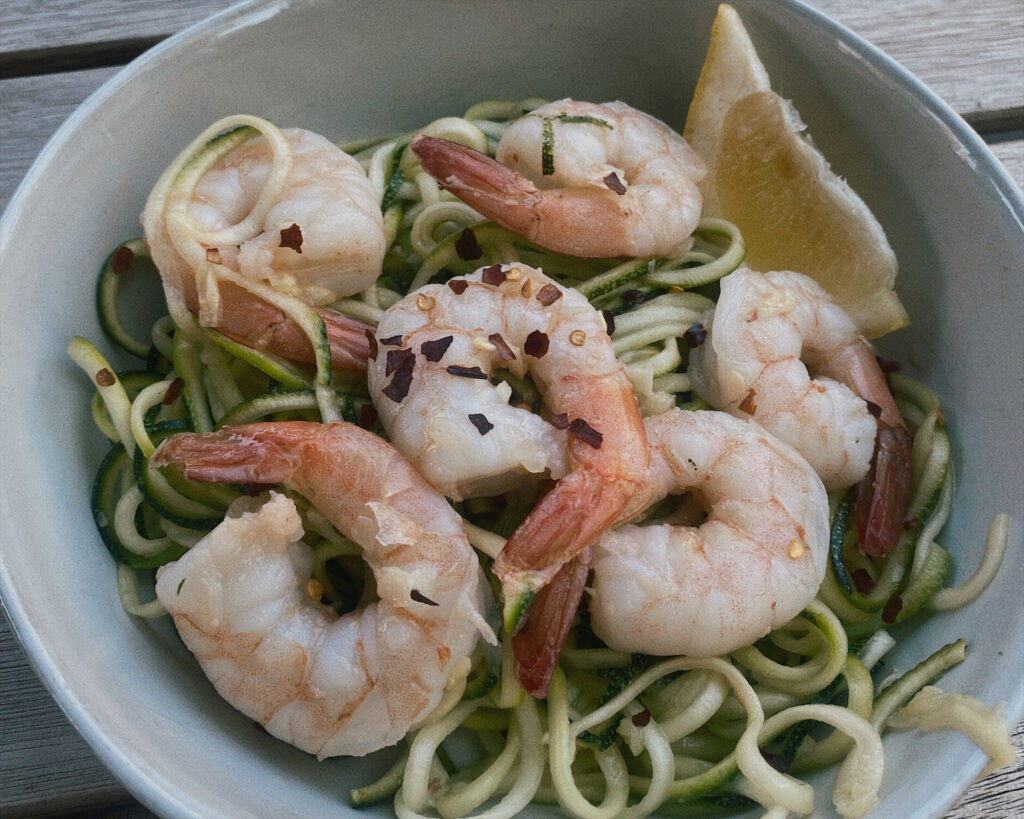 Garlic Butter Shrimp with Zucchini Noodles